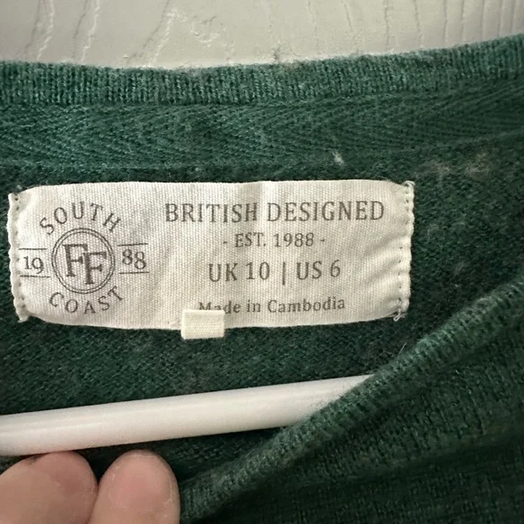 Fat Face women’s green sweater sz 6 - Picture 2 of 4